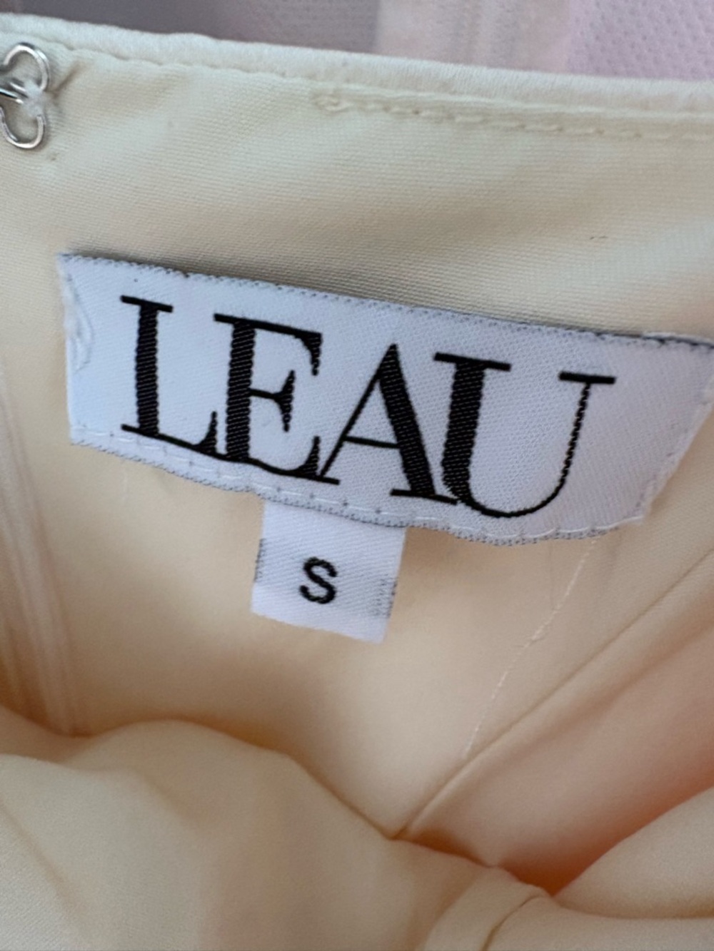 Leau Elegant Cream Satin Dress - Picture 11 of 11